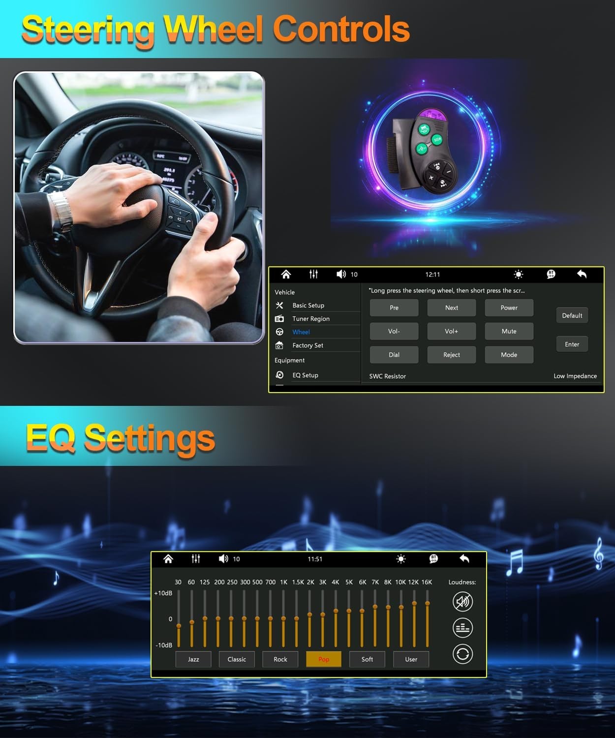 6.9″ Single Din Car Stereo, Wireless Apple CarPlay, Bluetooth 5.2, Touchscreen,