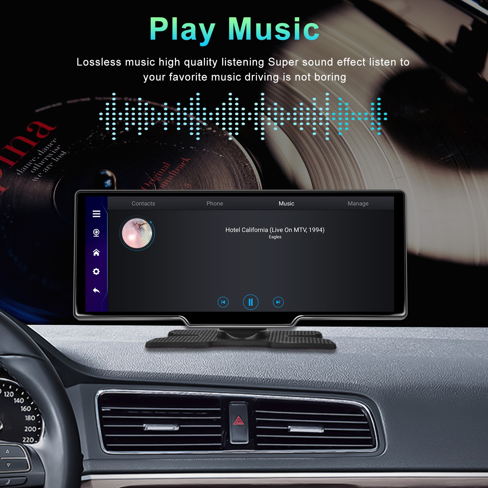 10.26″ Portable Bluetooth Car Navigation Wireless Carplay HD Large Touch Screen