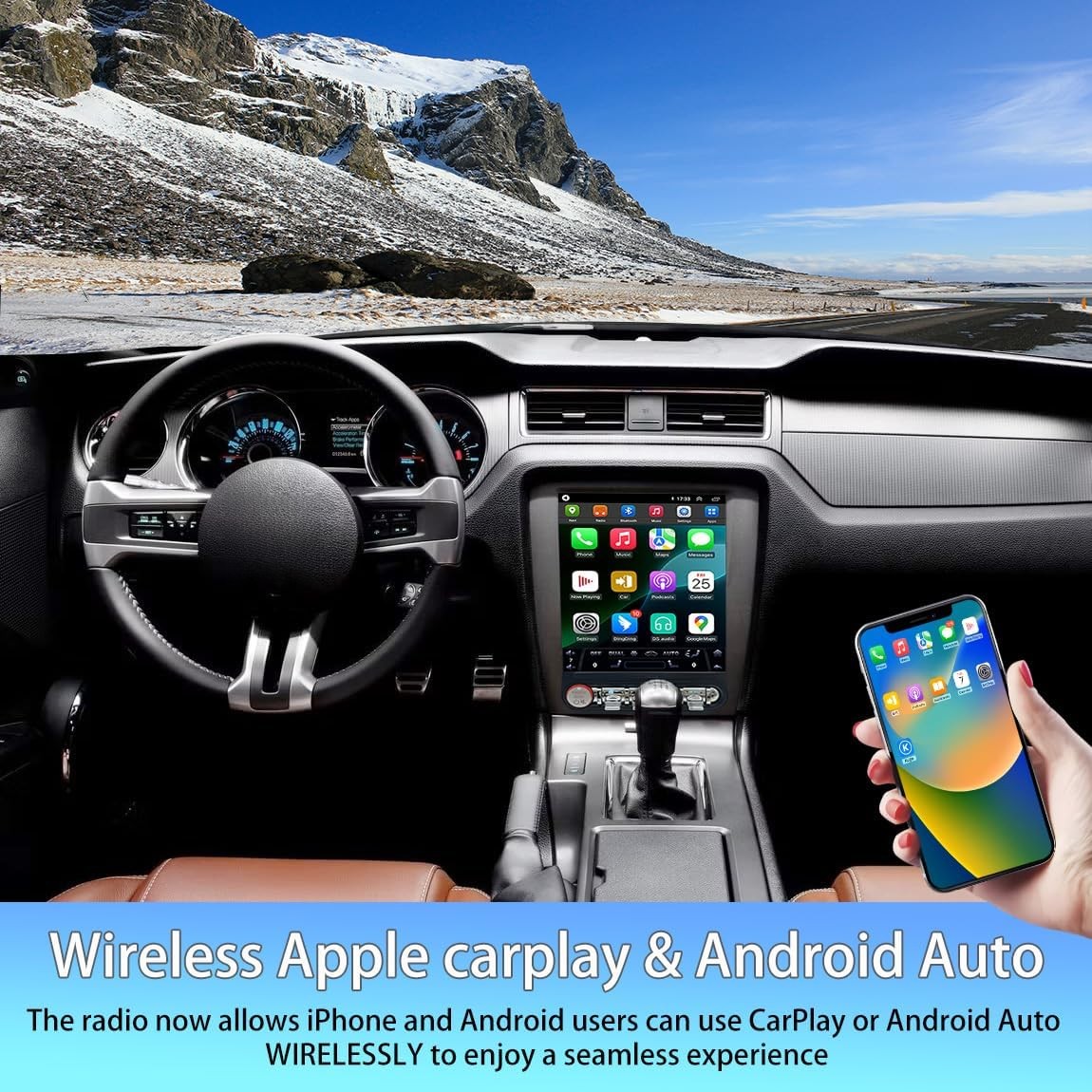 9.7″ For Ford Mustang 2010-2014 Car GPS Radio Navigation Stereo 6G+128G Carplay