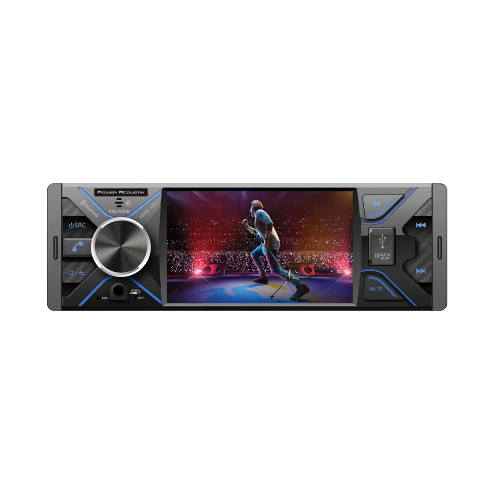 Power Acoustik PML-43HB Bluetooth Digital 1080P Multimedia Receiver w/ 4.3″ LCD