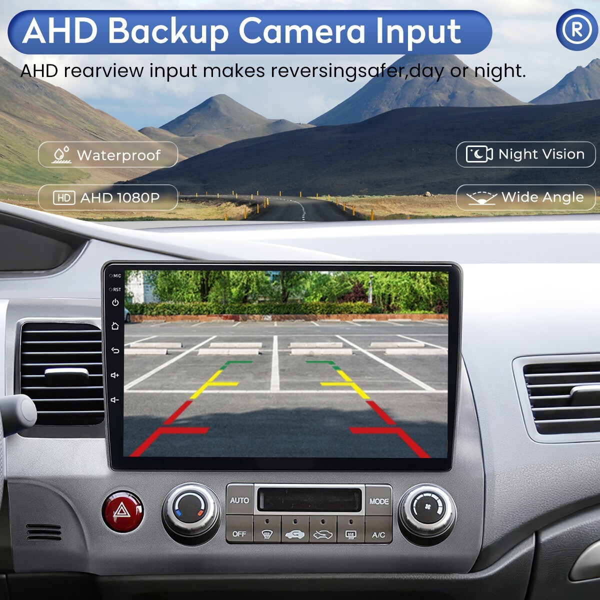 Carplay Radio For 2006-2011 Honda Civic Backup Camera Back Camera 4+64G 10in