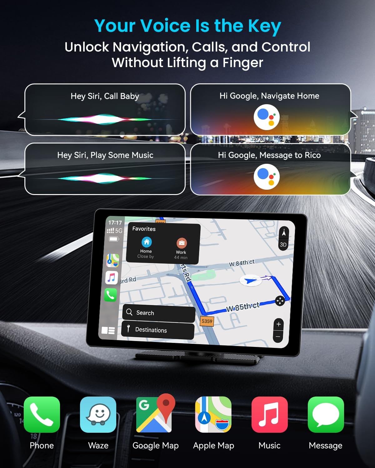 11″ Extra Large Wireless Apple CarPlay Screen for Car – Ultra-Slim 0.16 Inch …