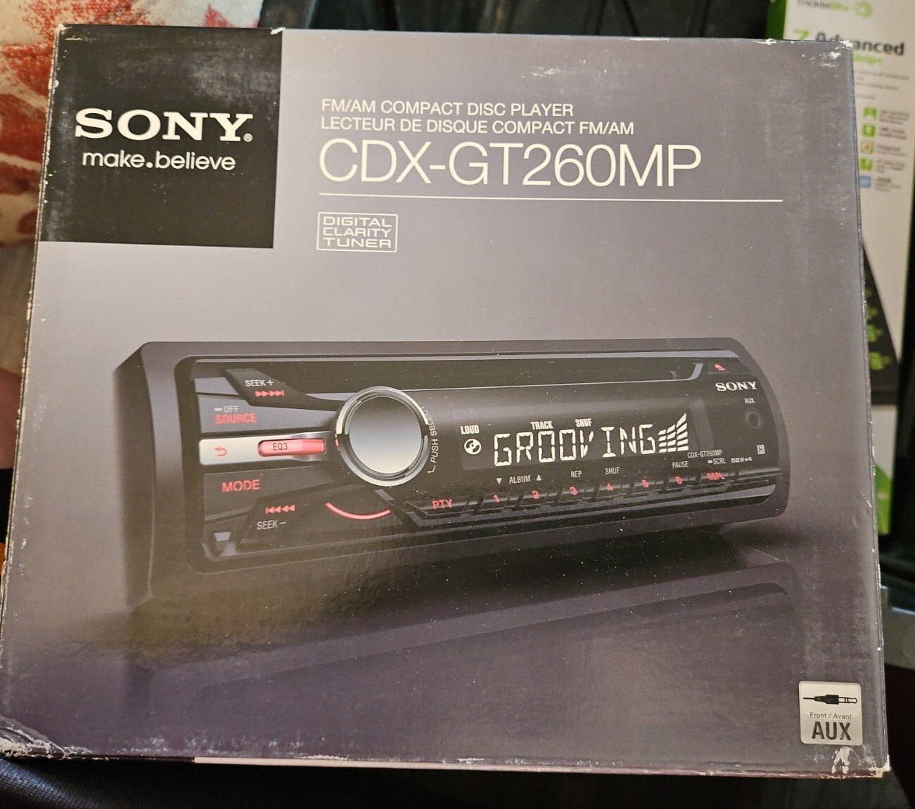 New CDX-GT260MP Sony Radio Stereo With Aux Face Plate 2xE-74K