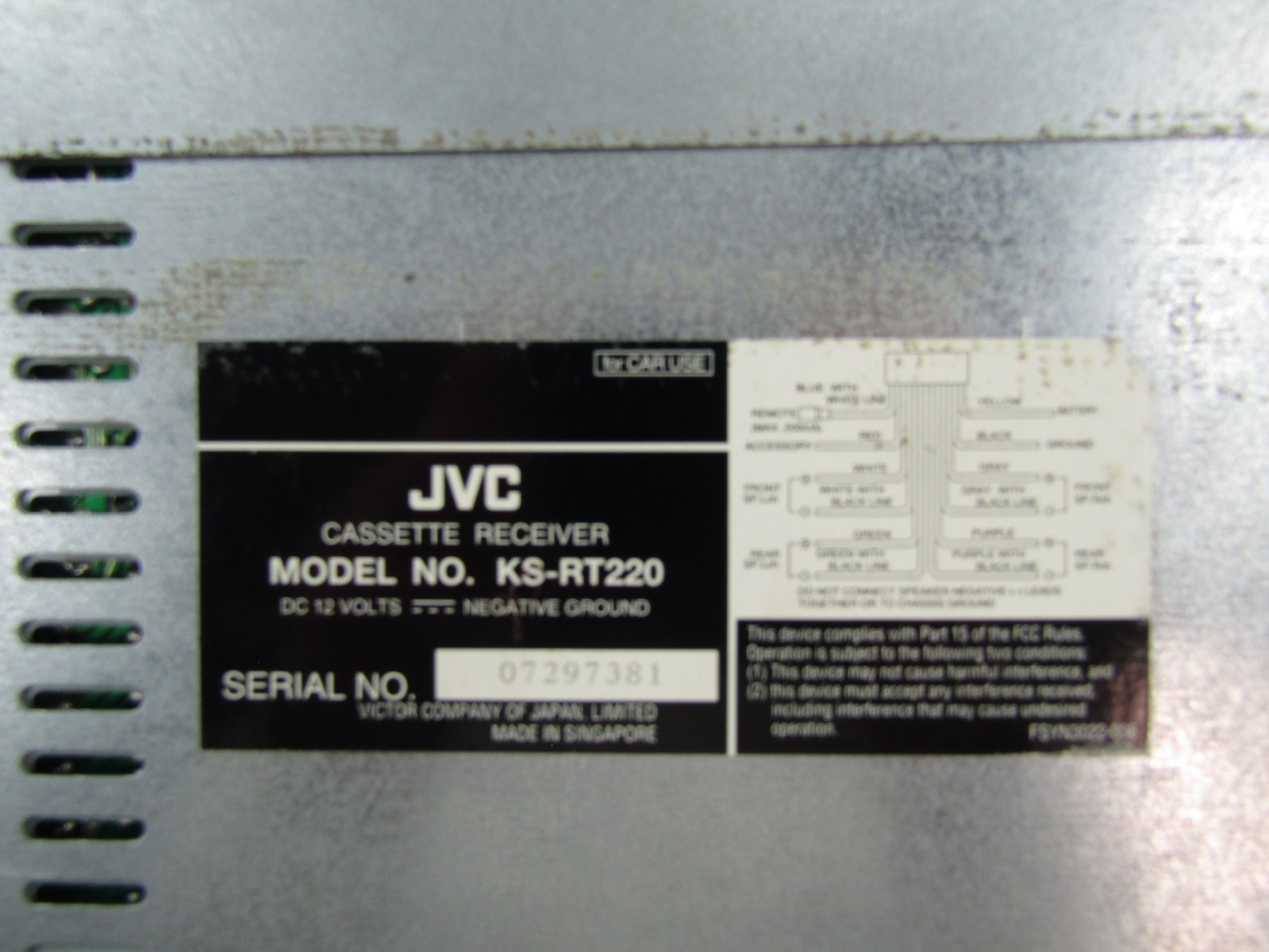 JVC KS-RT220 Car Cassette Receiver Radio Manuals Original Box Opened