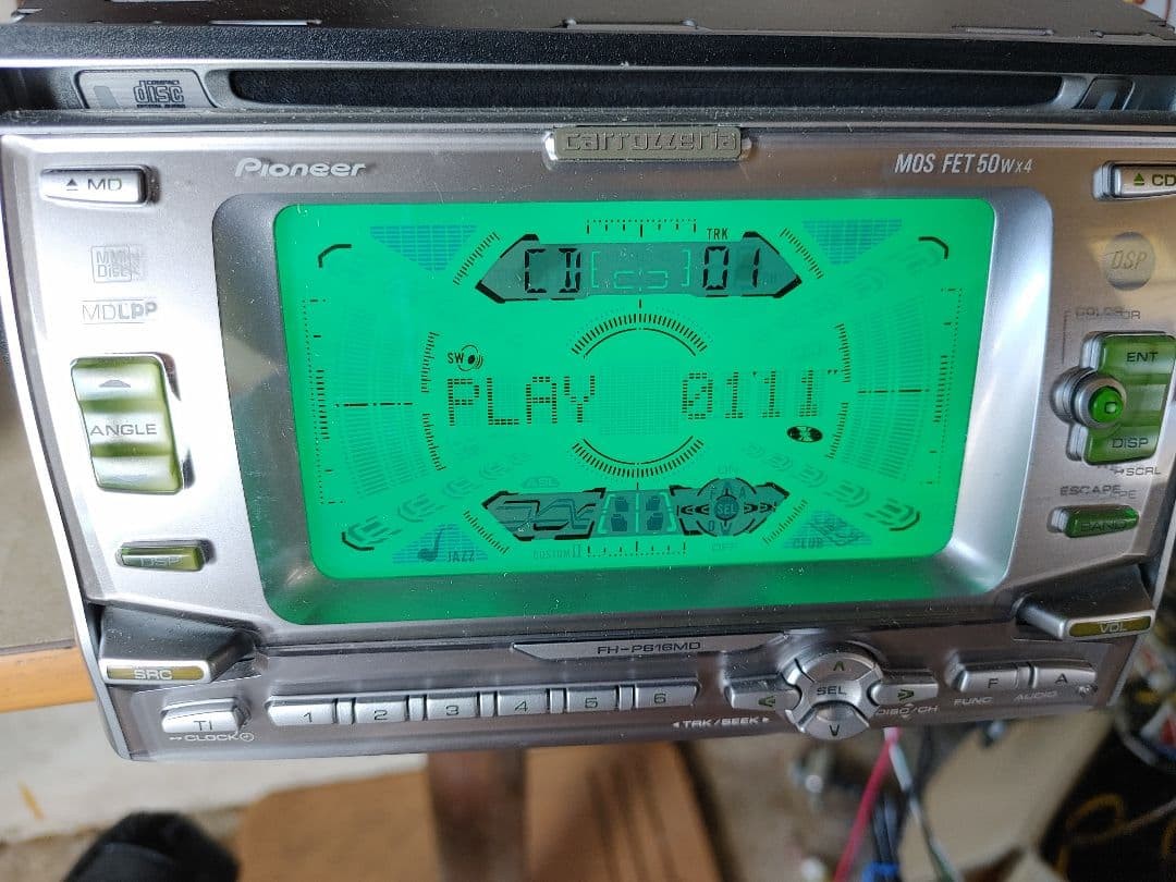 Pioneer Carrozzeria FH-P616MD CD MD Player 2DIN Vintage JDM Radio Color LCD
