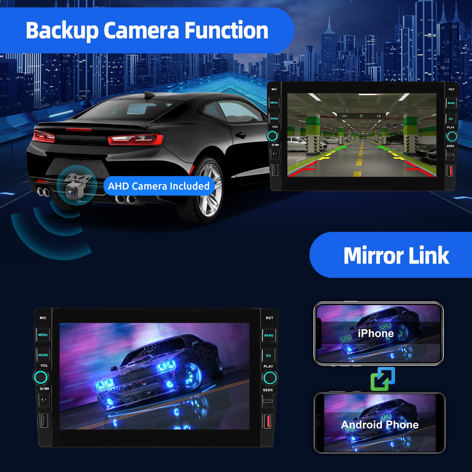 8″ Android 15 Car Stereo Radio 2DIN 4+64GB GPS Navi USB WiFi Carplay SWC BT+AHD