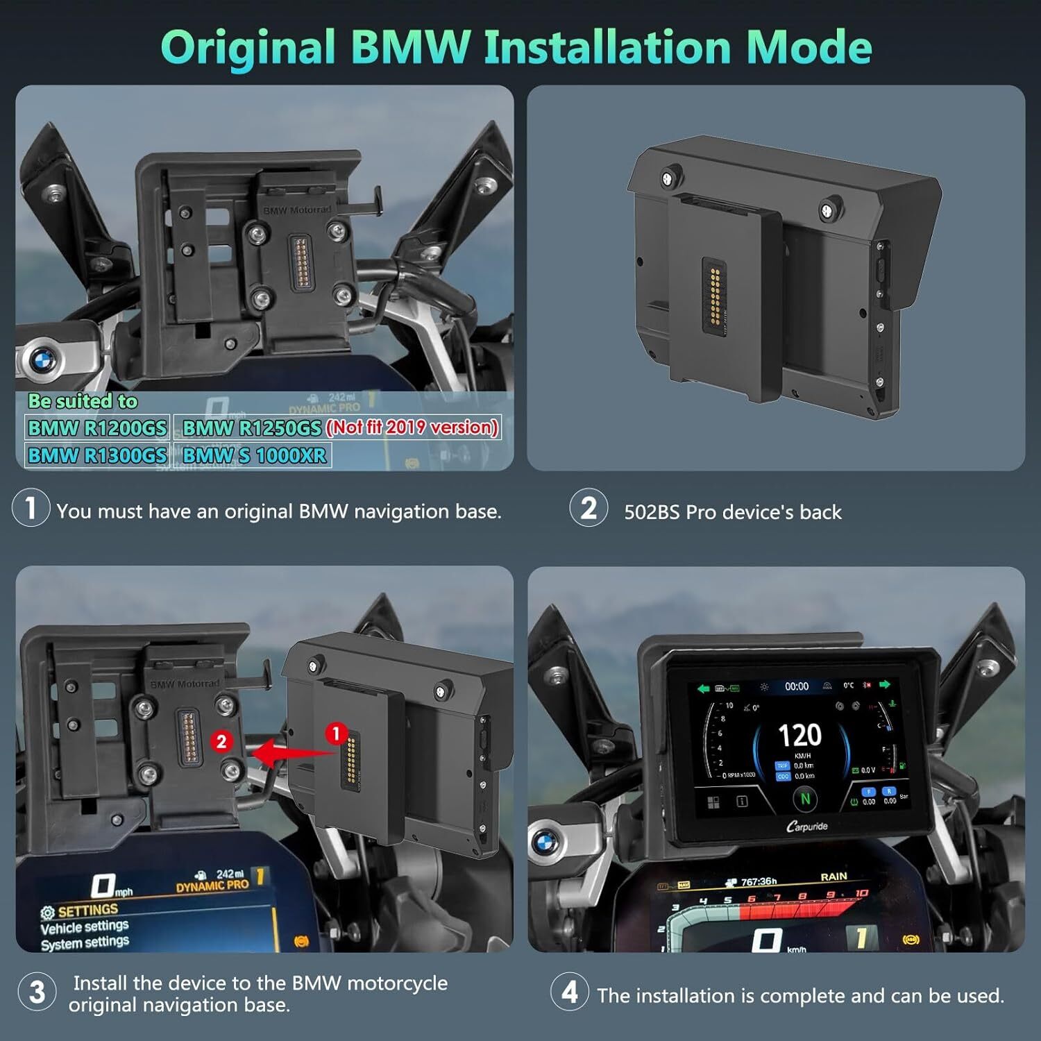 Carpuride W502BS Pro Carplay Android Auto BMW Motor Transmission Controlle TPMS