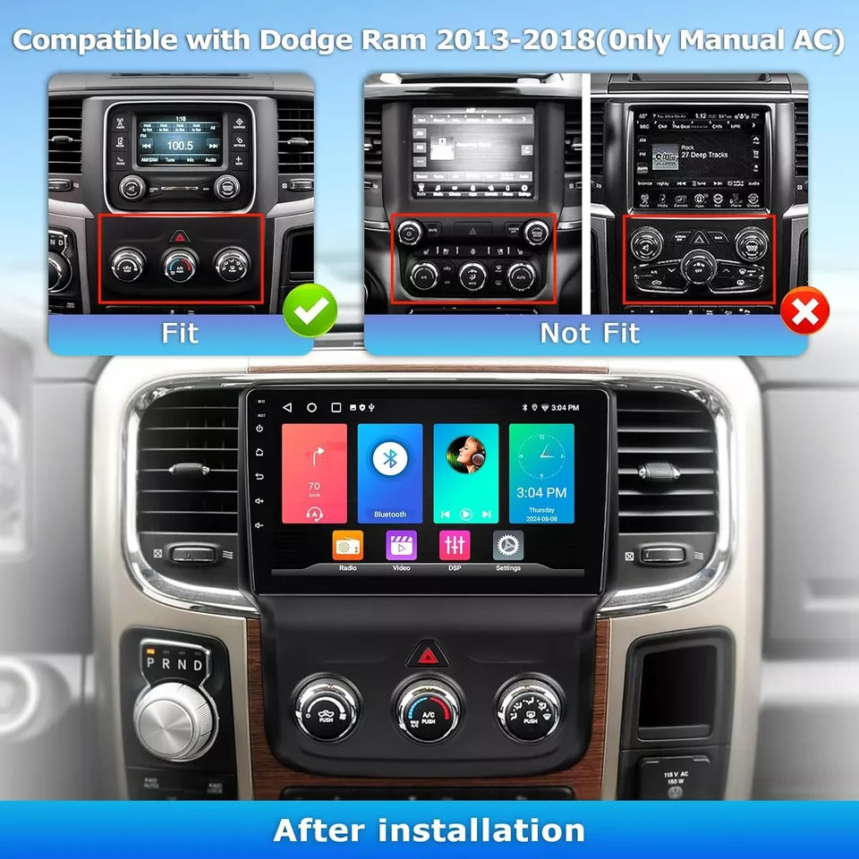 8Core +32G For 2013-2018 RAM 1500 Classic Truck CarPlay Android Radio Stereo GPS