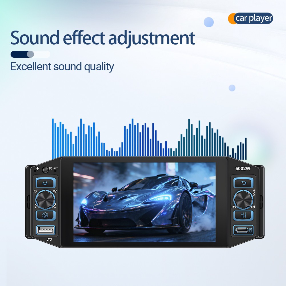 5in Car Stereo MP5 Player Bluetooth Radio HD Touch Screen USB W/4LED Rear Camera
