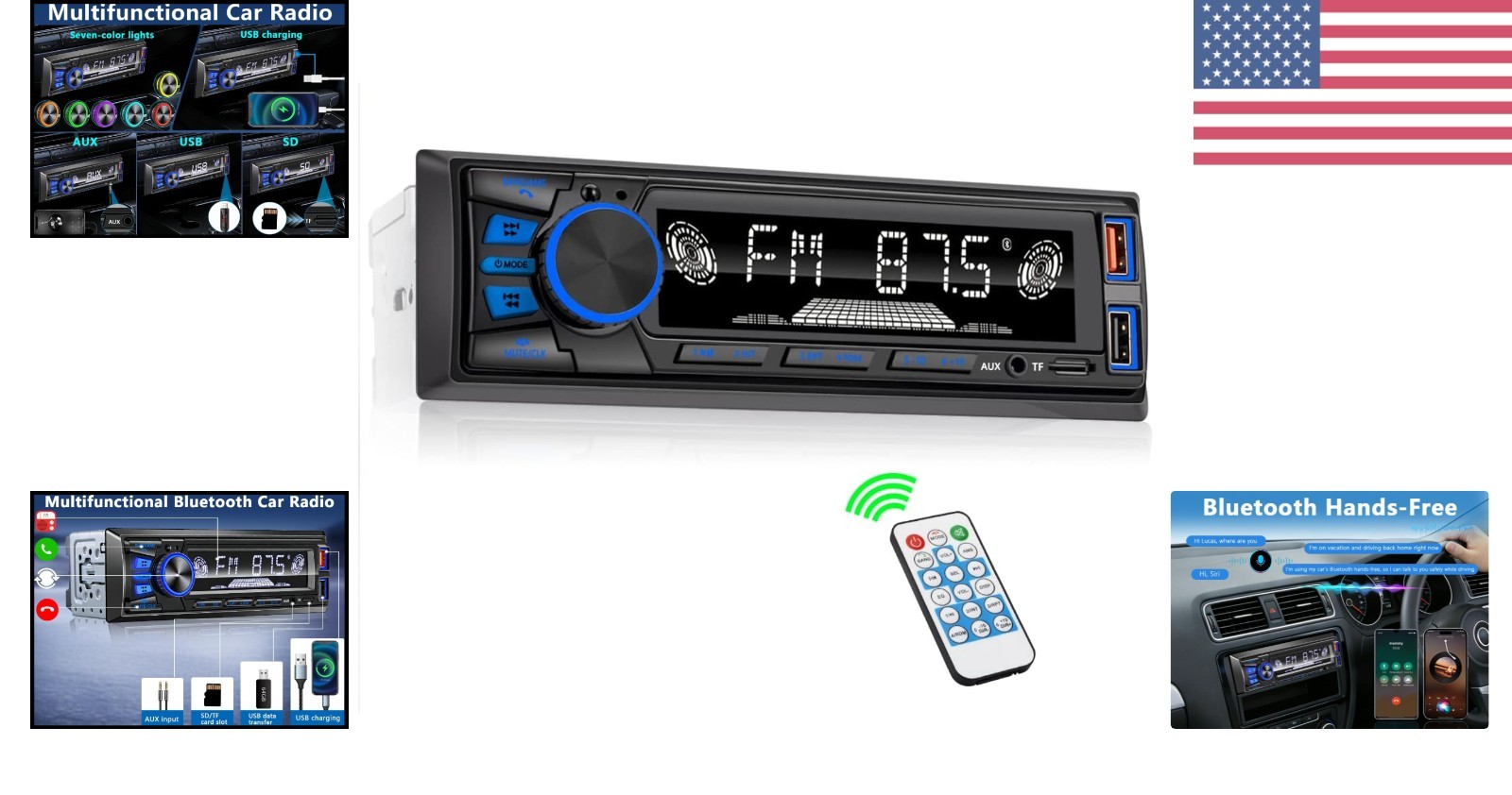 Elegant Bluetooth Car Radio – Dual USB, FM/MP3, and Push to Talk Functionality