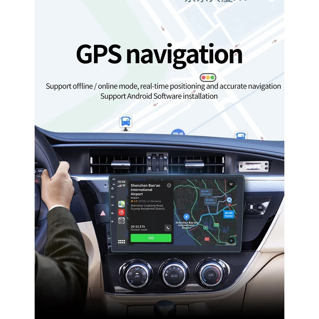 7” Android Car Stereo GPS WiFi Bluetooth CarPlay Touch Screen 2GB+32GB