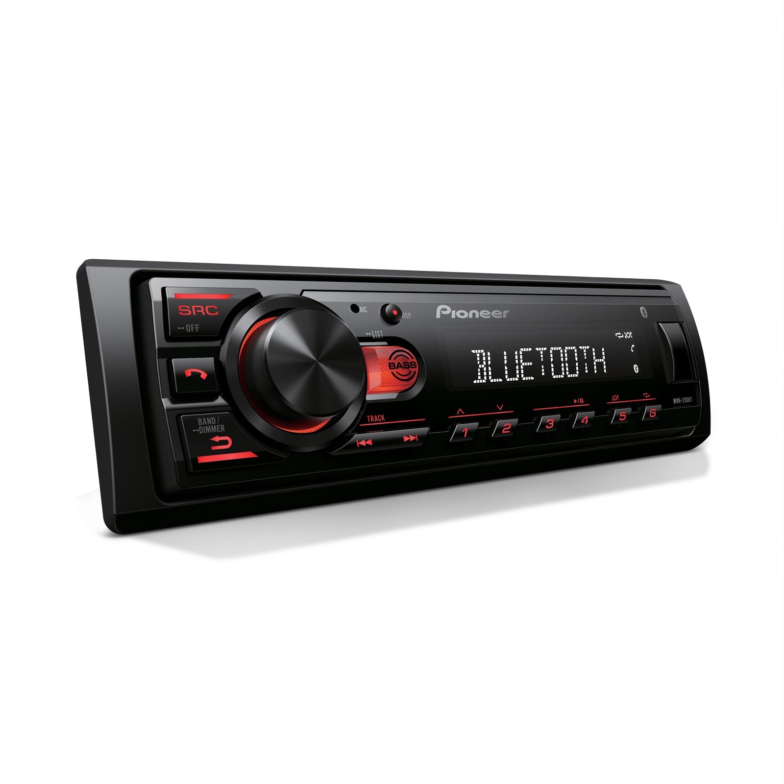 Pioneer MVH-S230BT 1-Din Digital Media Receiver – Bluetooth, USB, 50W x 4 Out…
