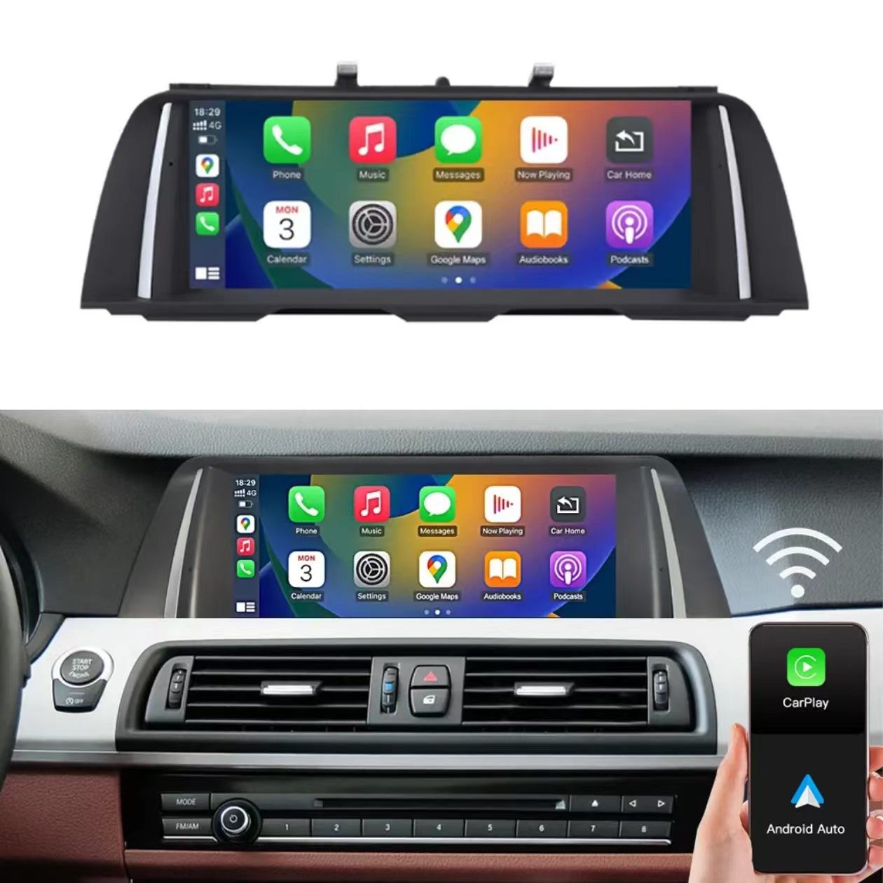 For BMW 3 5 Series F10/F11 2010-2012 CIC Carplay/Android Auto 10.25”