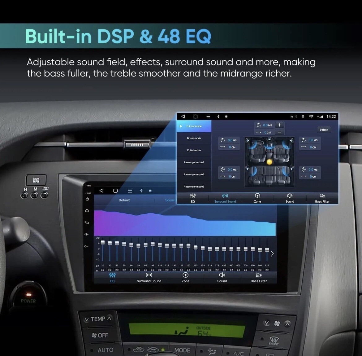9″ 2+32G 5G WiFi 8 Core 48EQ Air/carplay stereo Android 12/Auto for Toyota