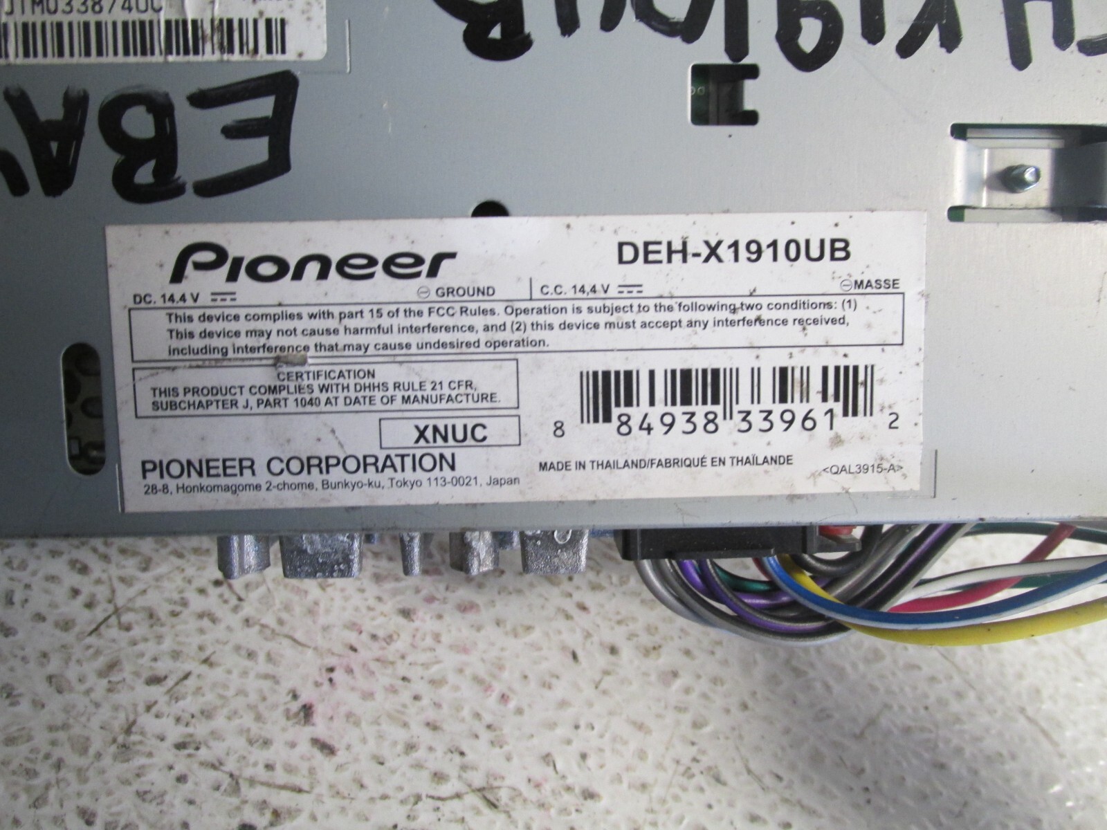 Pioneer DEH-X1910UB Radio Car Stereo CD Player MP3 AM FM USB Aux 50W x4