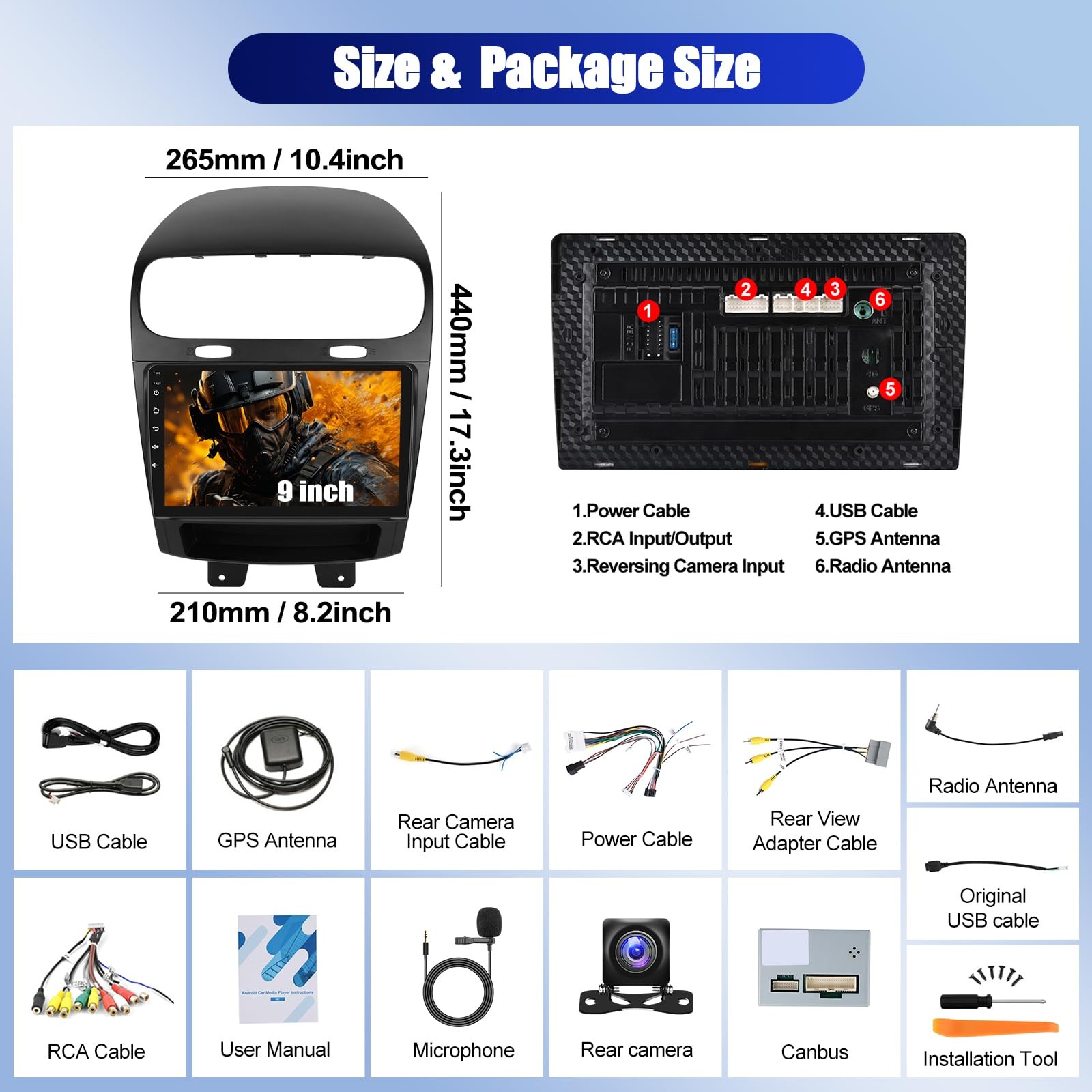 64G For 2012-2019 Dodge Journey Car Stereo Radio Navi Carplay GPS AUTO 1280*800