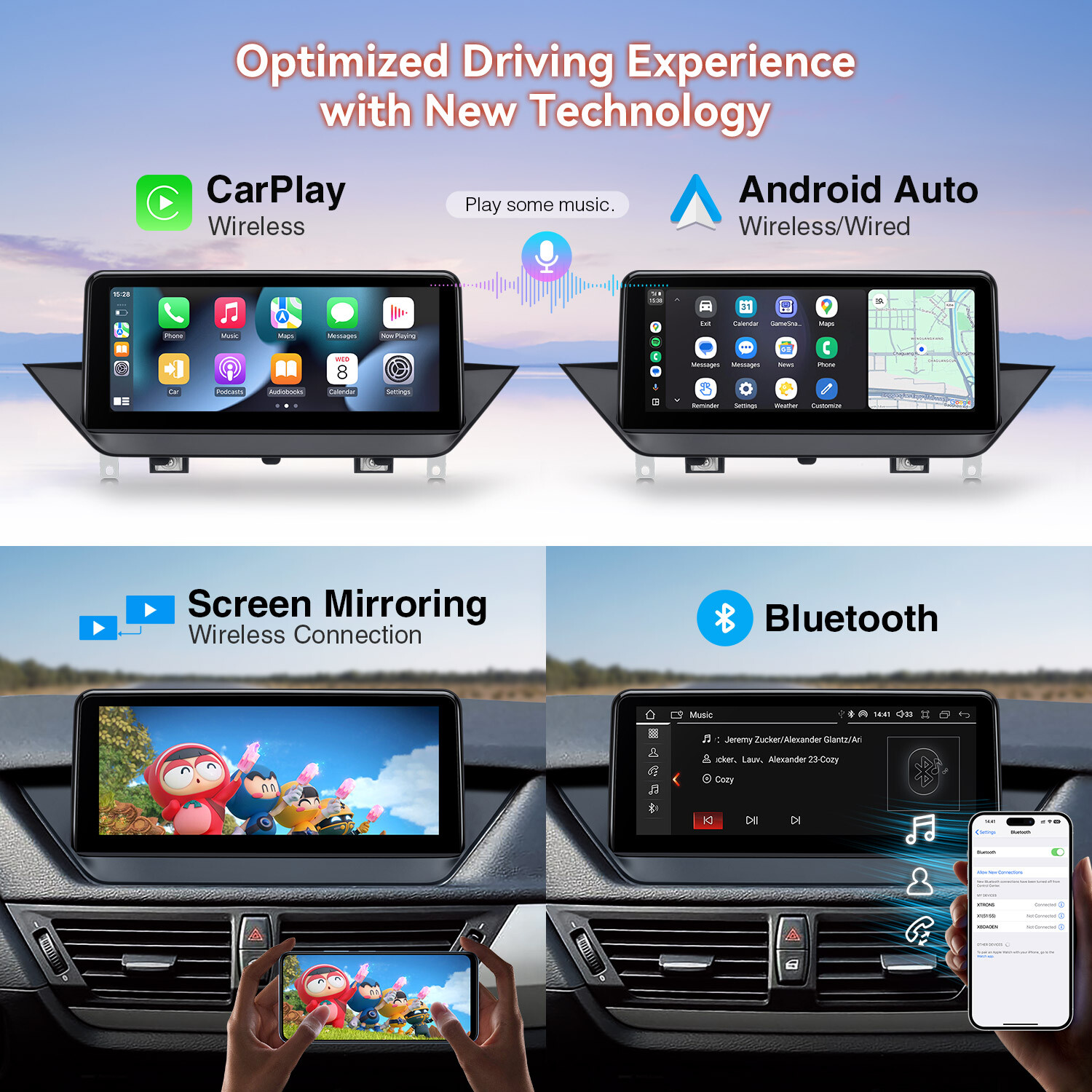 For BMW X1 E84 CarPlay Android14 Car Stereo Radio Wifi Navigation GPS 64G 10.25″