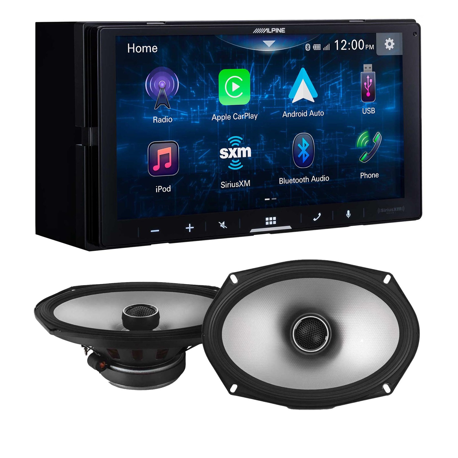 Alpine iLX-W670 Receiver & S2-S69 6×9 Coax Speakers Pair, Digital Multimedia
