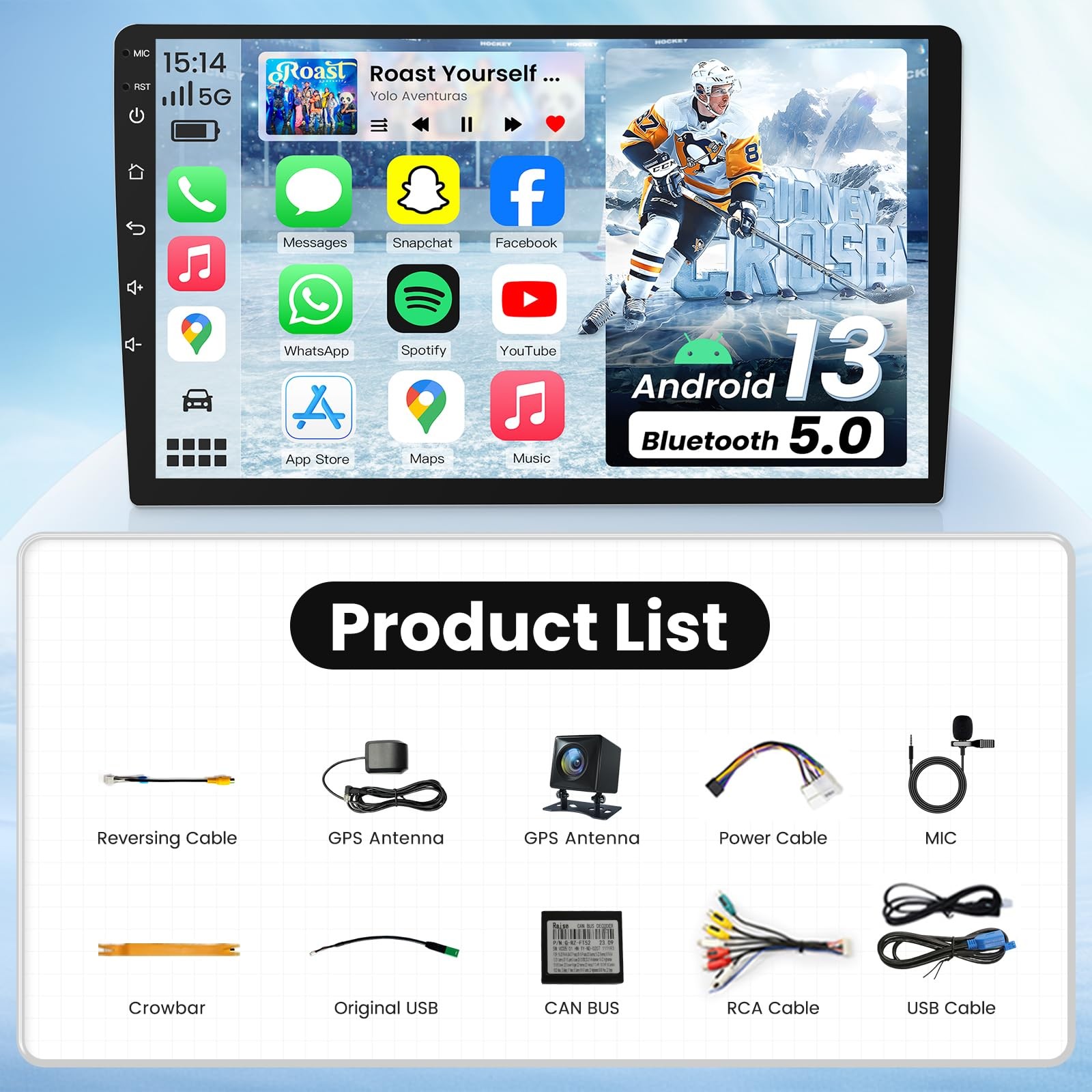 8Core 4+64G Android 13 Stereo CarPlay Auto WiFi for Toyota Camry Radio 2007-2011
