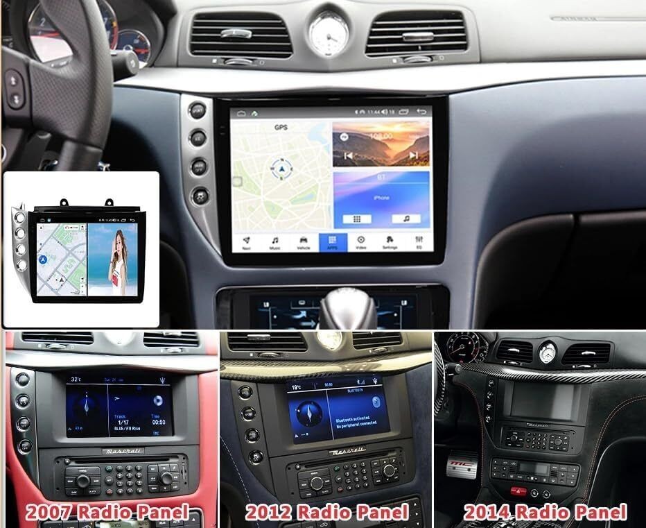For Maserati GranTurismo 10″ Carplay GPS Car Radio Stereo+Climate control panel