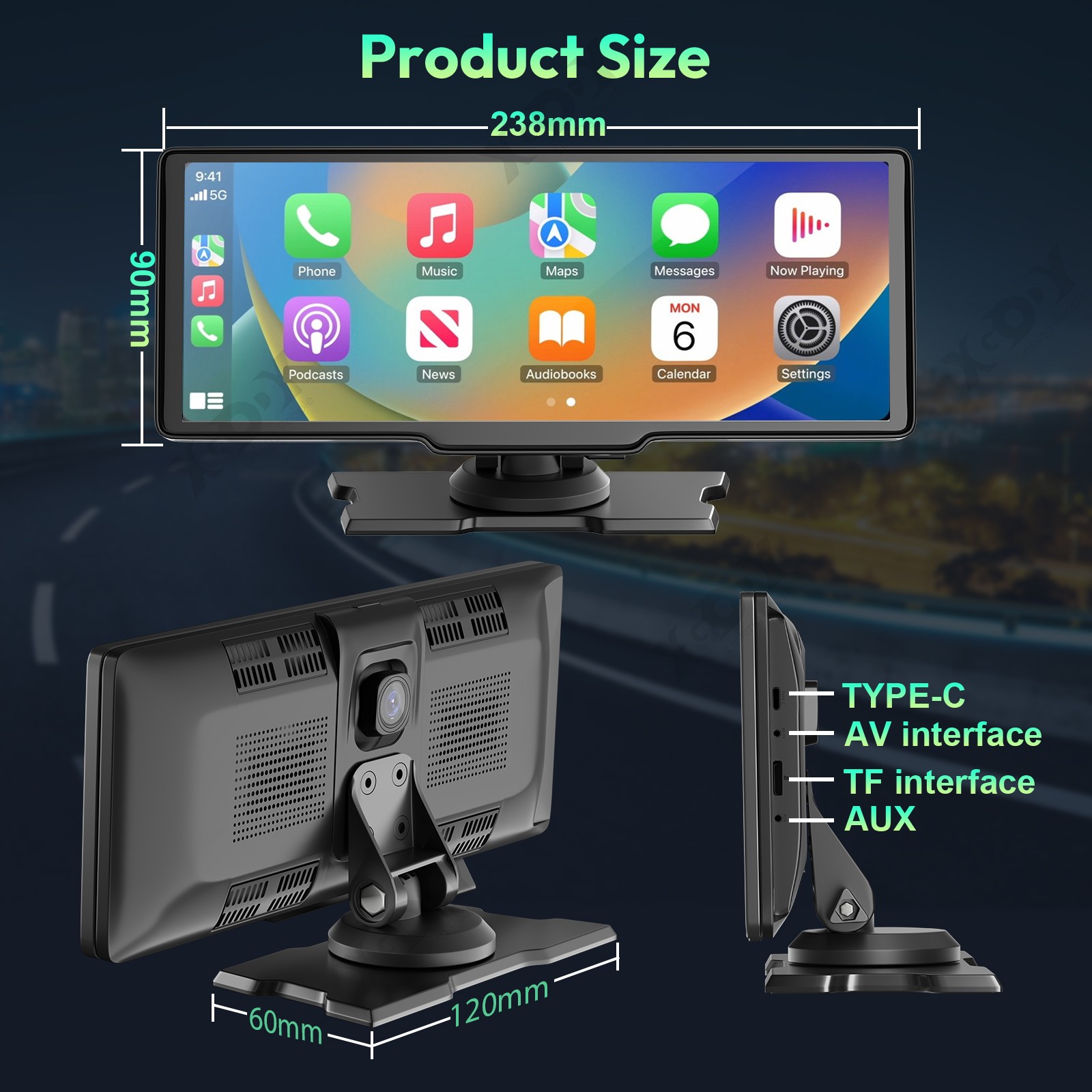 XGODY 4K Dual Dash Car Camera DVR Front Rear View Dash Cam Built-in WiFi & GPS