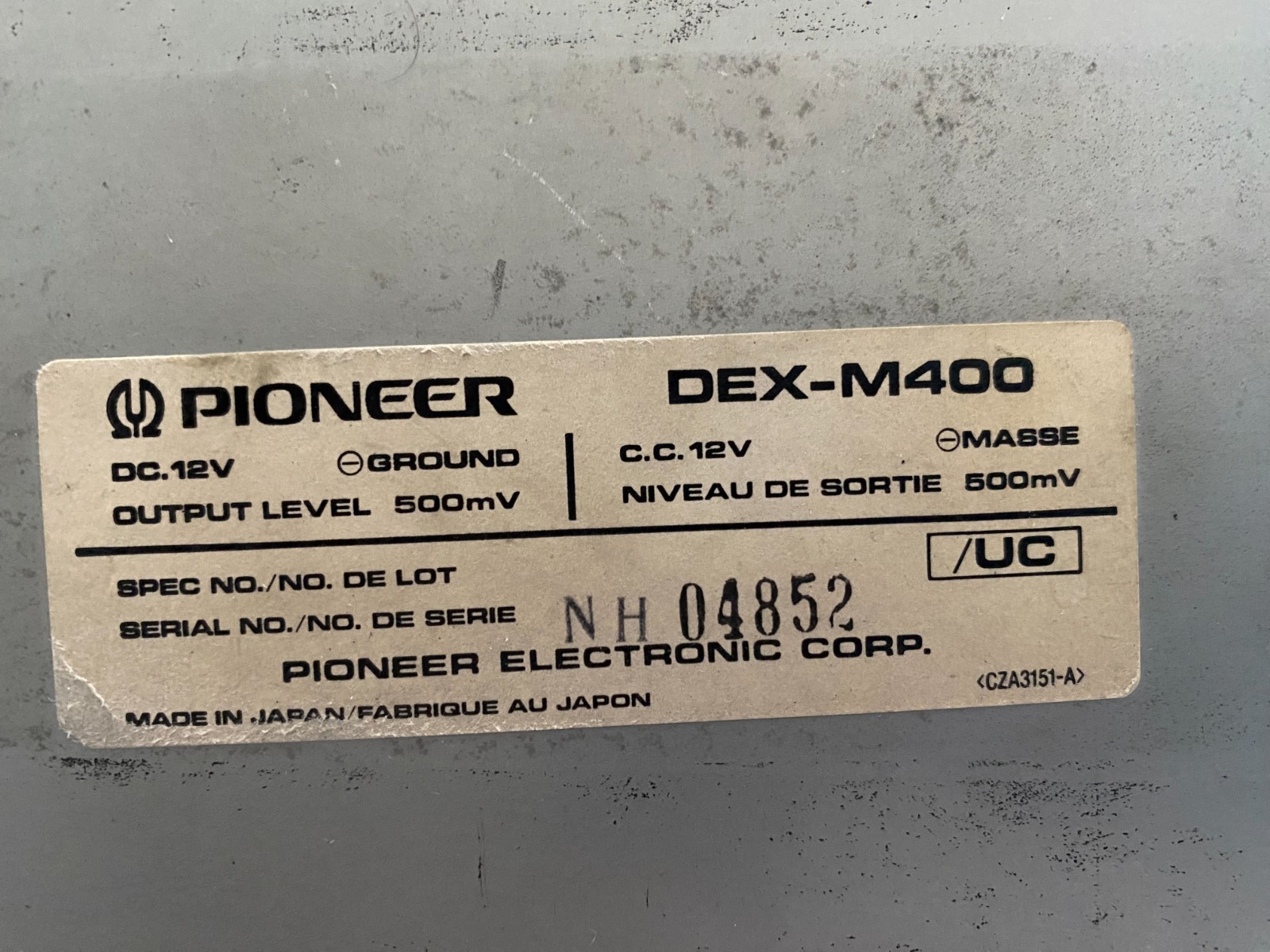Rare Old School Pioneer DEX-M400 w/ GEX-T70 Super Tuner PLUS Remote
