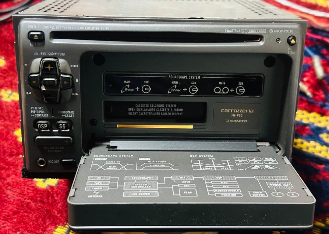 Pioneer Carrozzeria FH-P90 2DIN CD Cassette Receiver Stereo Used From Japan