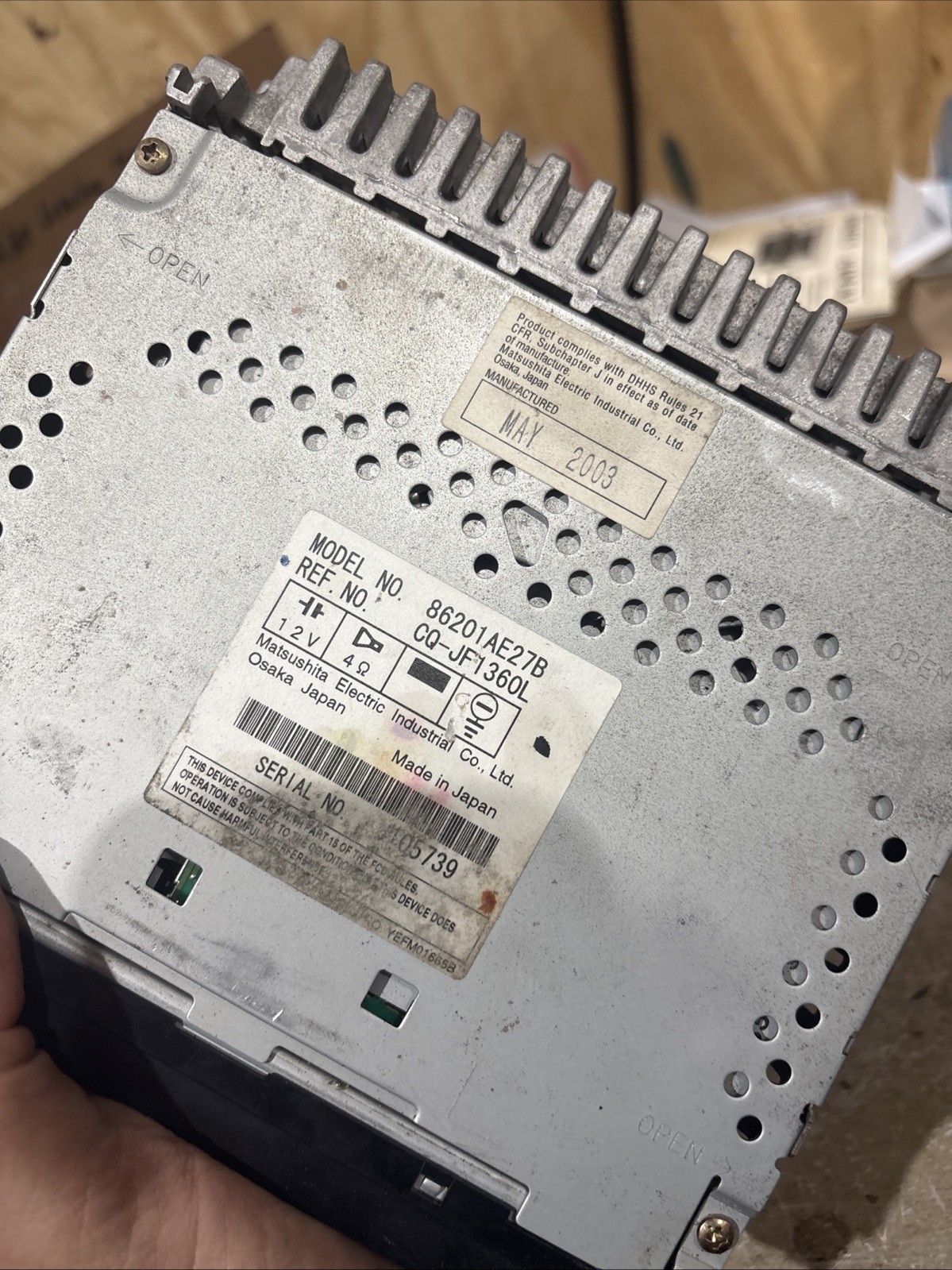 Subaru OEM CD Player Radio 86201AE27B CQ-JF1360L 2003 Made in Japan