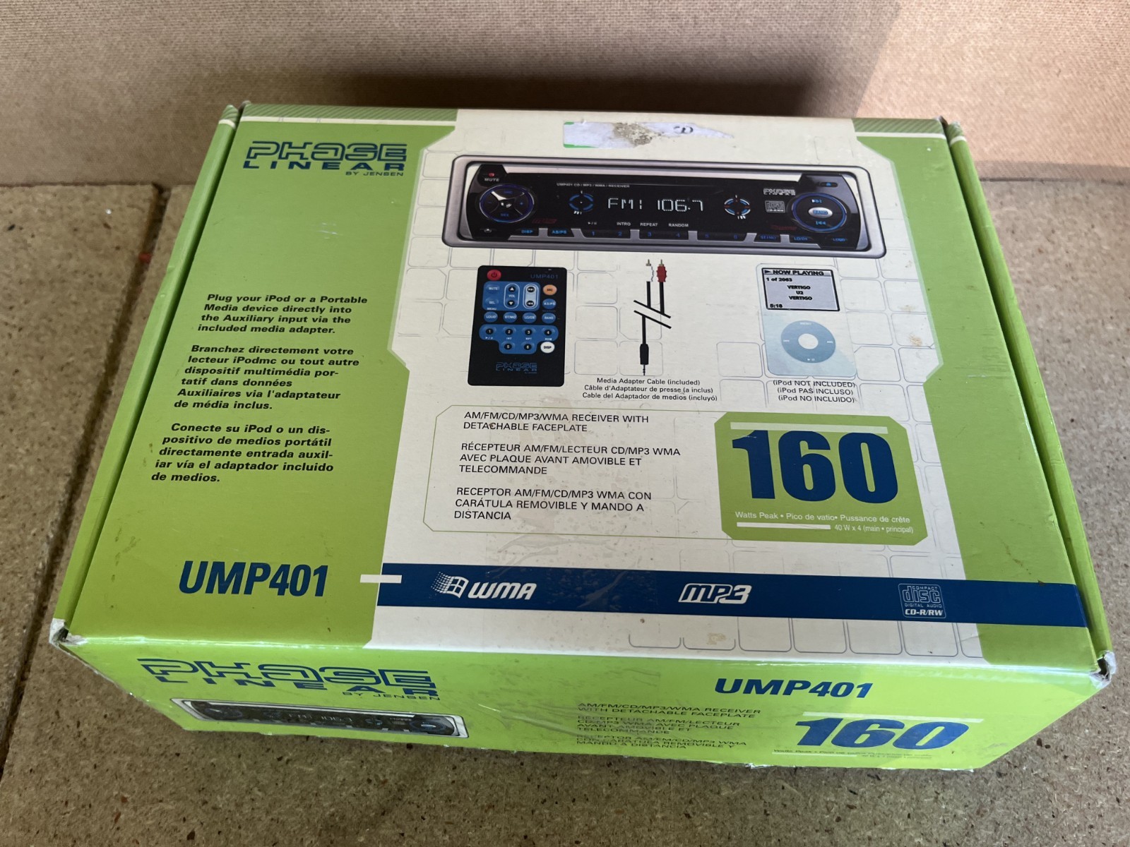 New, Open Box Jensen Phase Linear UMP401 AM/FM/CD Player Car Stereo C87