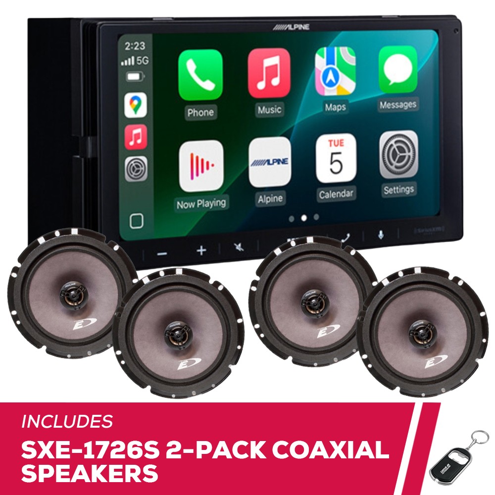Alpine ILX-W770 6.75″ Multimedia with 2-Pack SXE-1726S Coaxial Speakers