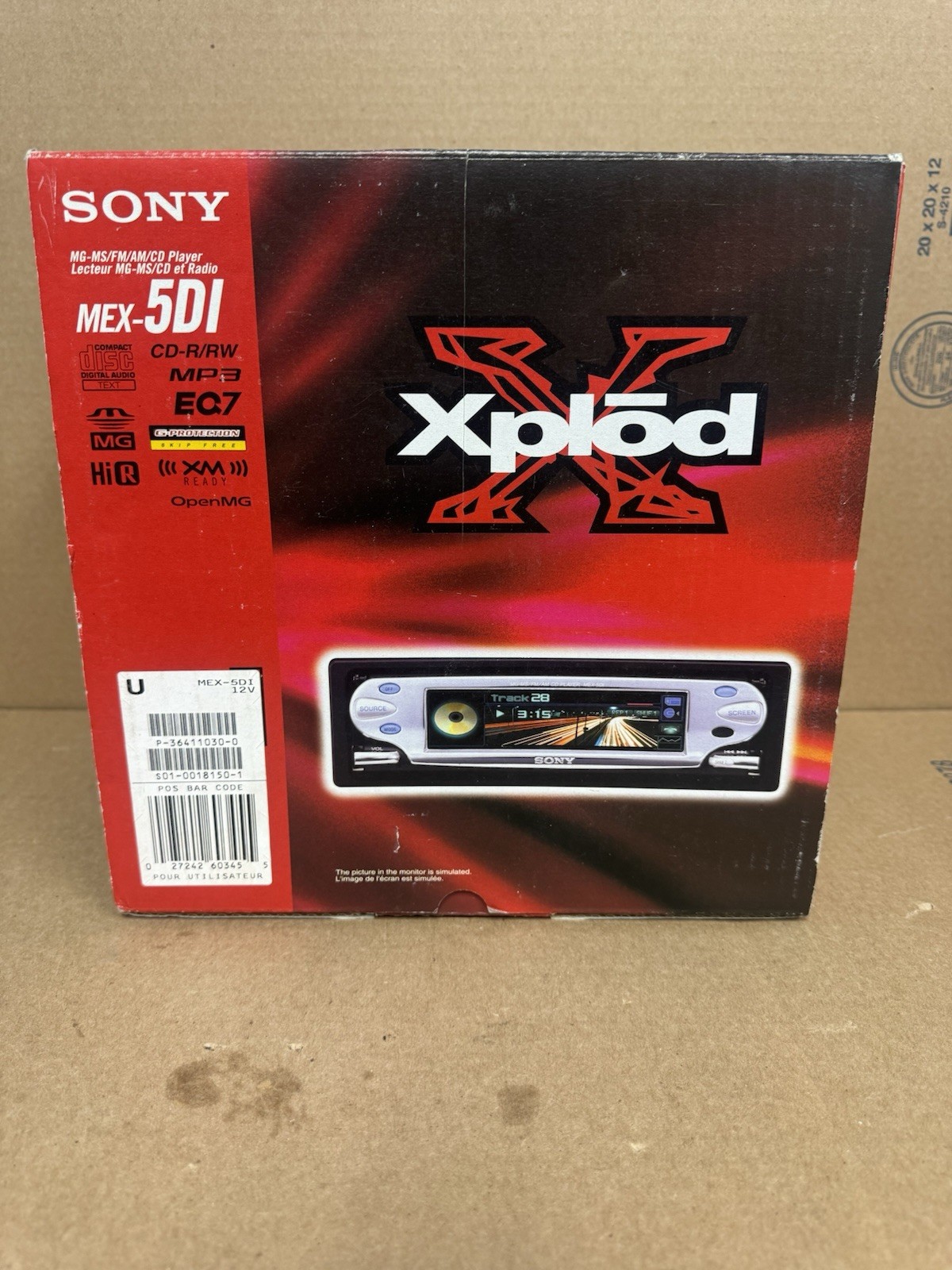Sony MEX-5DI CD Player/Mp3 In-Dash Receiver with Remote and Manual New Open Box