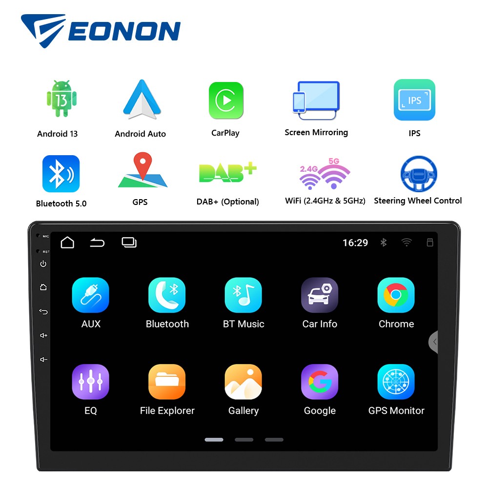10.1″ Double 2DIN Car Play Android Auto 13 Stereo Radio GPS Navigator CarPlay BT