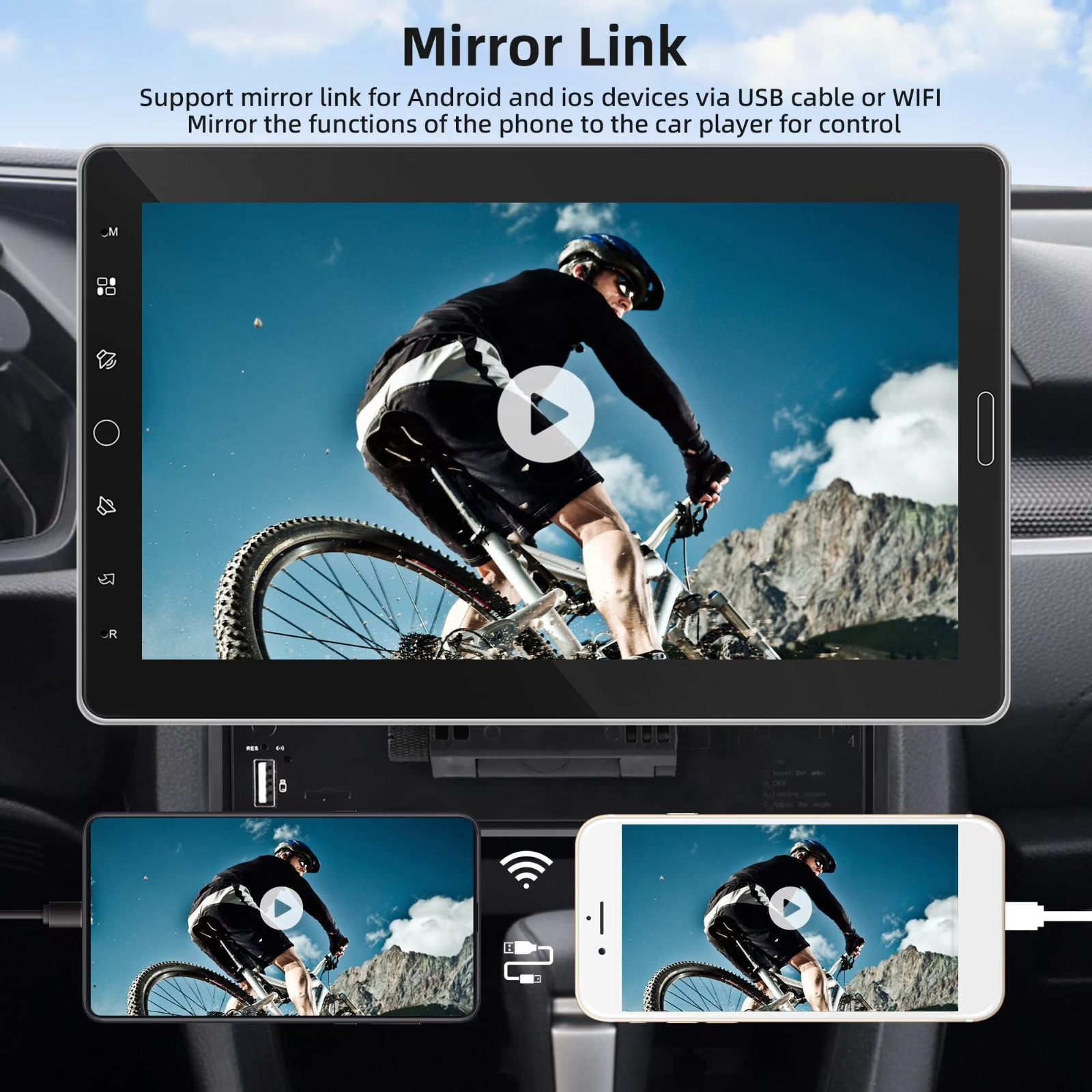 10.1″ Single Din Car Stereo Android Radio Touchscreen CarPlay Android Auto GPS