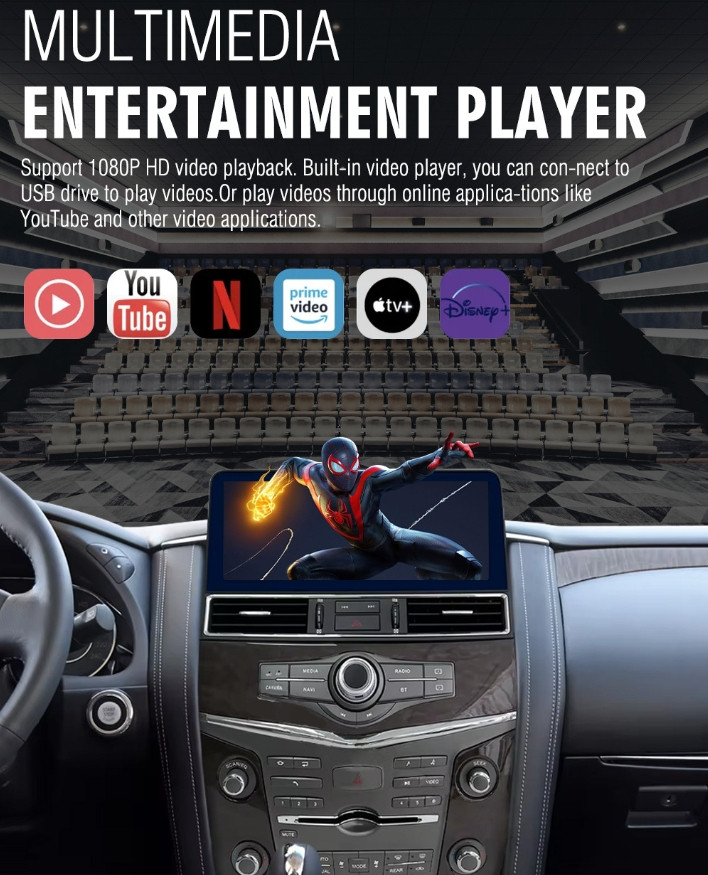 12.3″ For Nissan Armada Patrol Infiniti QX56/80 Android Car Radio Carplay Stereo