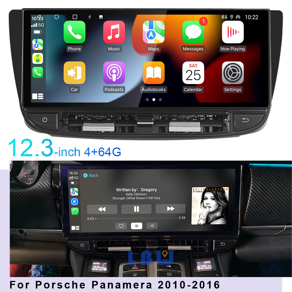 Android Car GPS 12” Radio Stereo Carplay 4+64G For Porsche Panamera 2010-2016