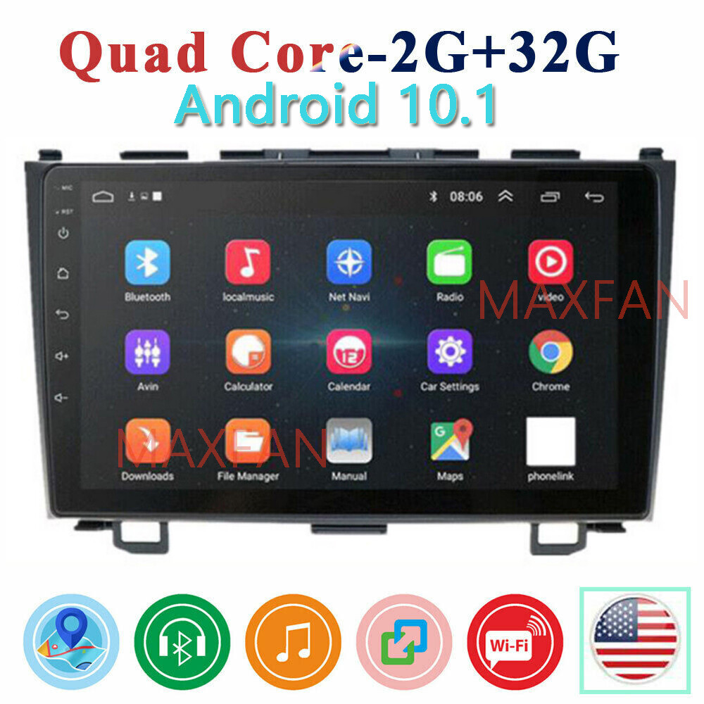 2 Din Quad Core Car Radio GPS Andoid 10 For Honda CRV 2007 2008 2009 2010 2011