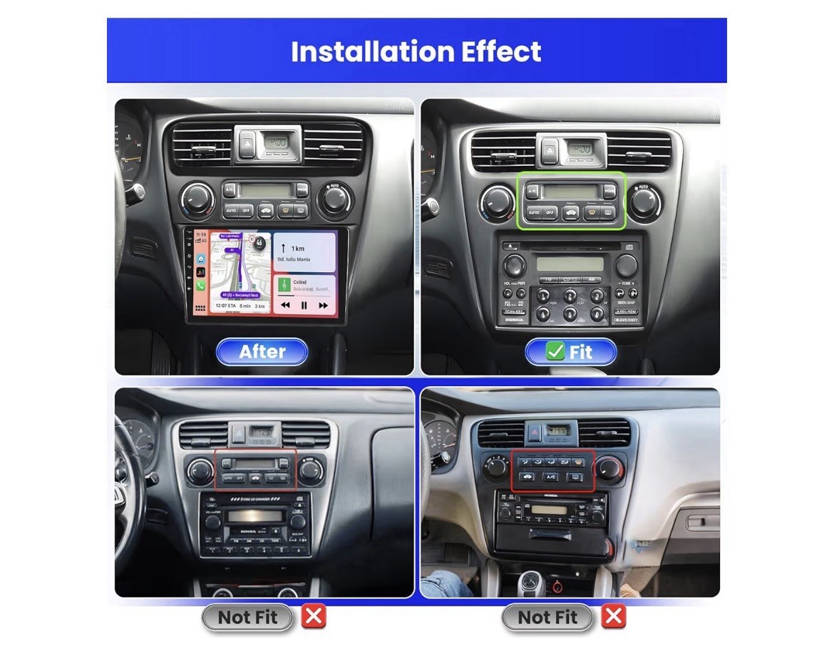 2+64G Android 15 Car Stereo Radio for Honda Accord 1998-2003 Touch Screen AHD