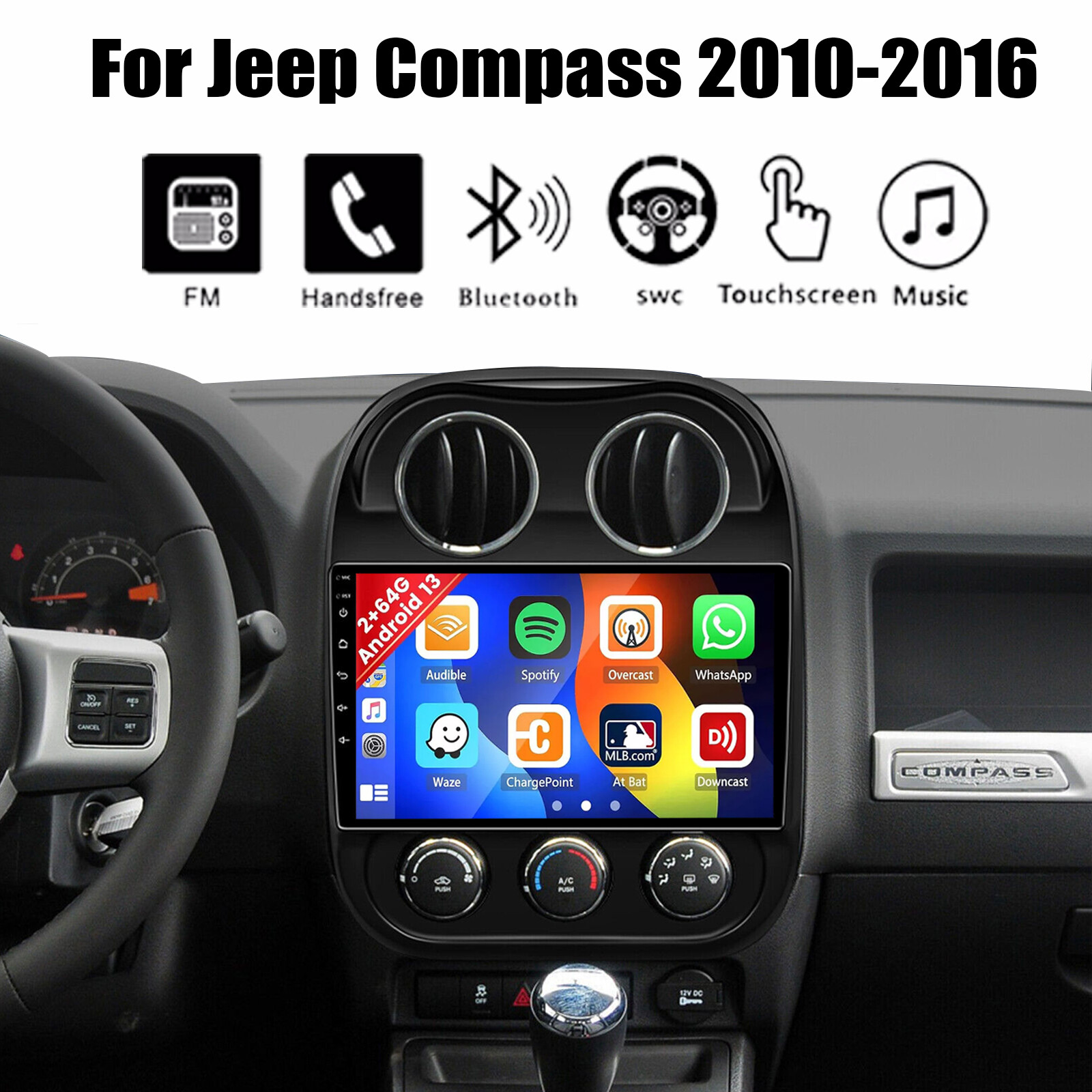 Apple Carplay Car Stereo Radio GPS For Jeep Compass 2010-2016 Patriot 2009-2016
