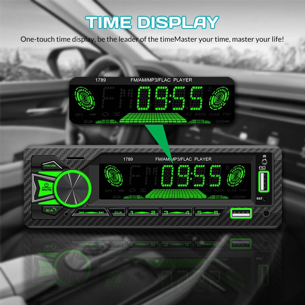 Single Din Car Stereo Bluetooth Hands Free Calling Car Audio Receivers US