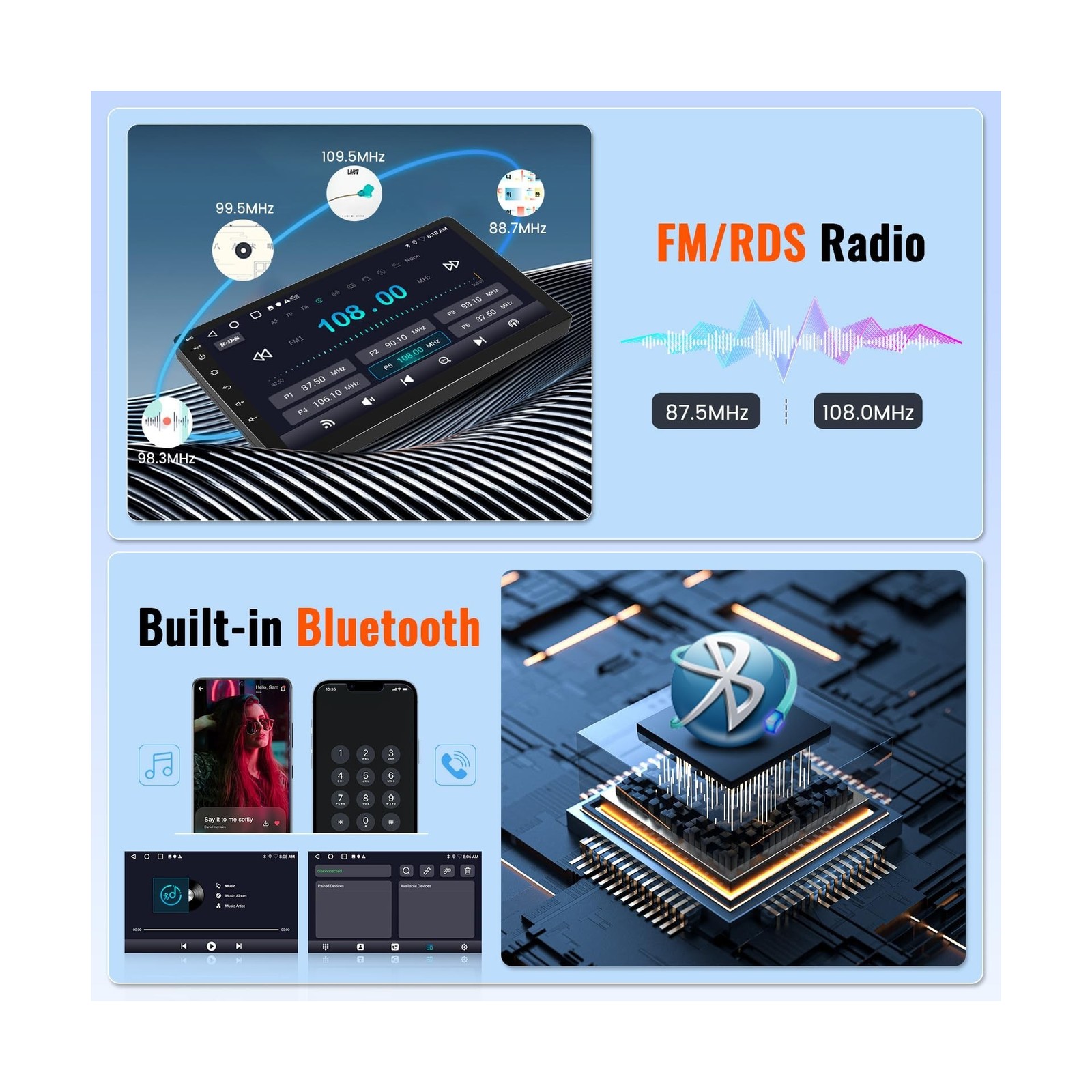 Android 15 Car Stereo for Hyundai Sonata 2009 2010 (Manual A/C) Wireless CarP…