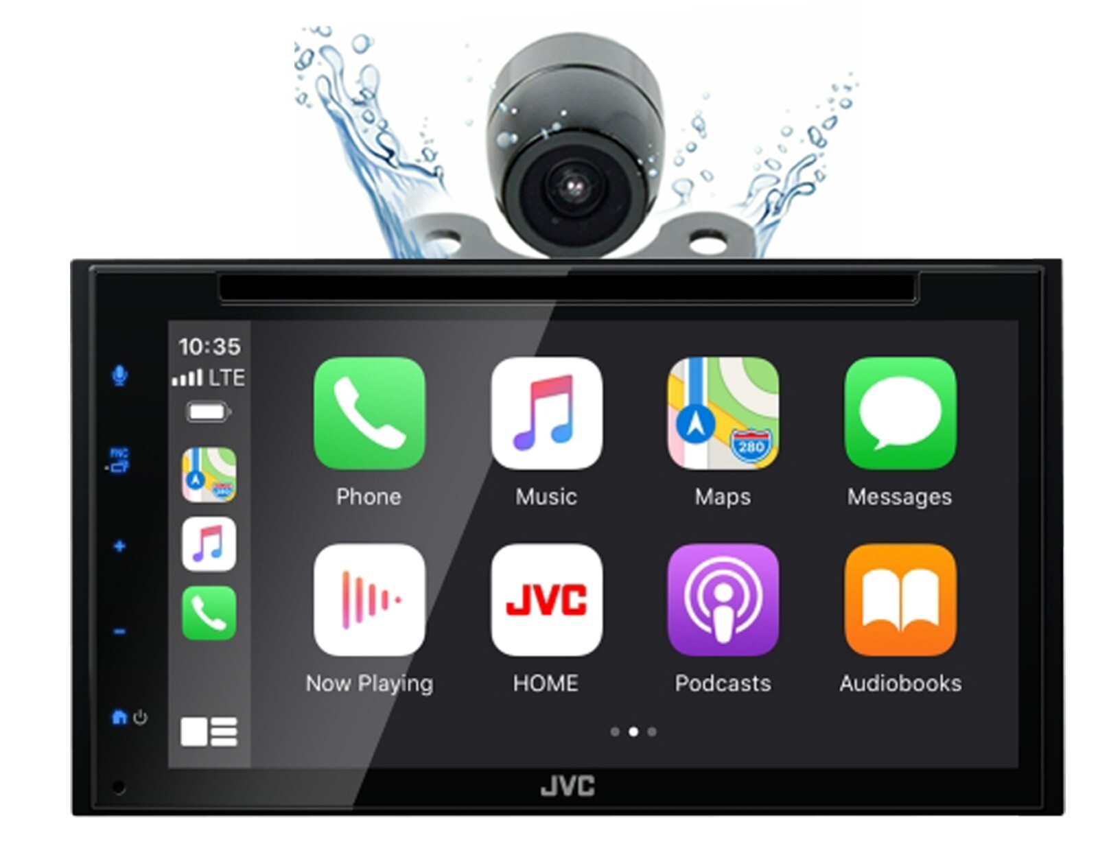 JVC KW-V660BT Apple CarPlay Android Auto 6.8″ DVD/CD Player + Rear Camera XV-20C