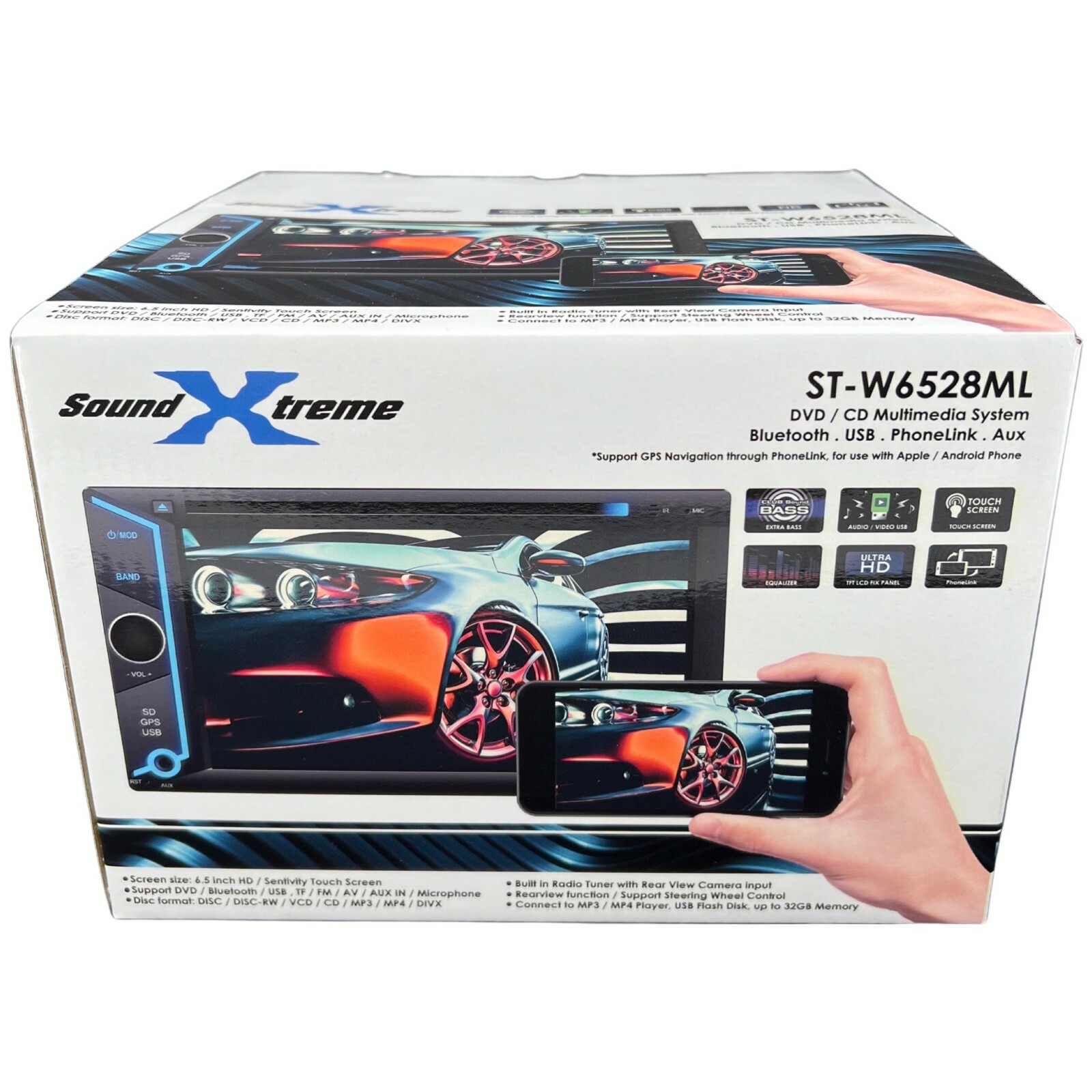 200W 6.2″ Touch Screen Mirror Link GPS For Android & IOS +License Plate Rear Cam