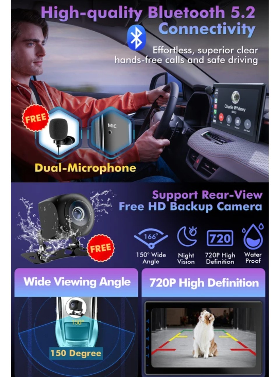 Perloyal All-in-One 10″ Touch Screen Car Radio Receiver Double Din # PERCP101IA