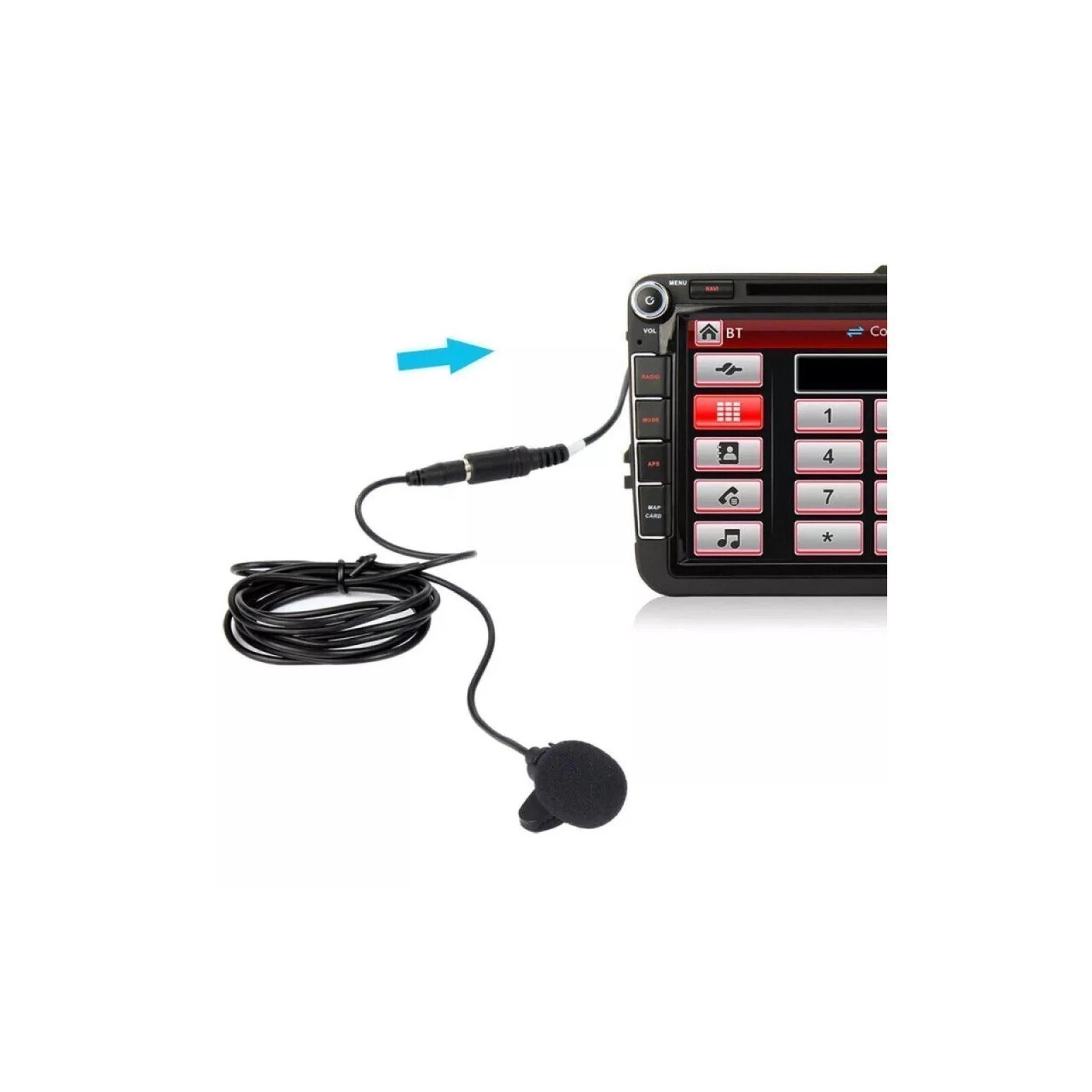 3.5mm Car Stereo External Microphone For Bluetooth Enabled Stereo Radio GPS DVD