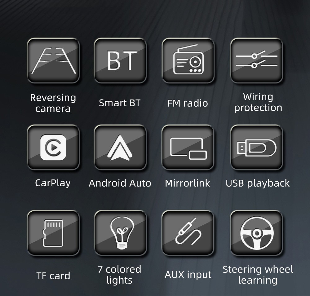 Wired CarPlay Reversing Image Car MP5 Player with Bluetooth F7018C