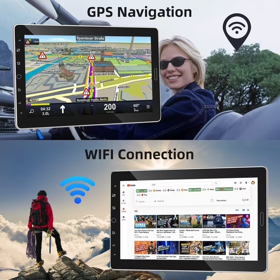 10.1″ Single Din Car Stereo Android Radio Touchscreen CarPlay Android Auto GPS