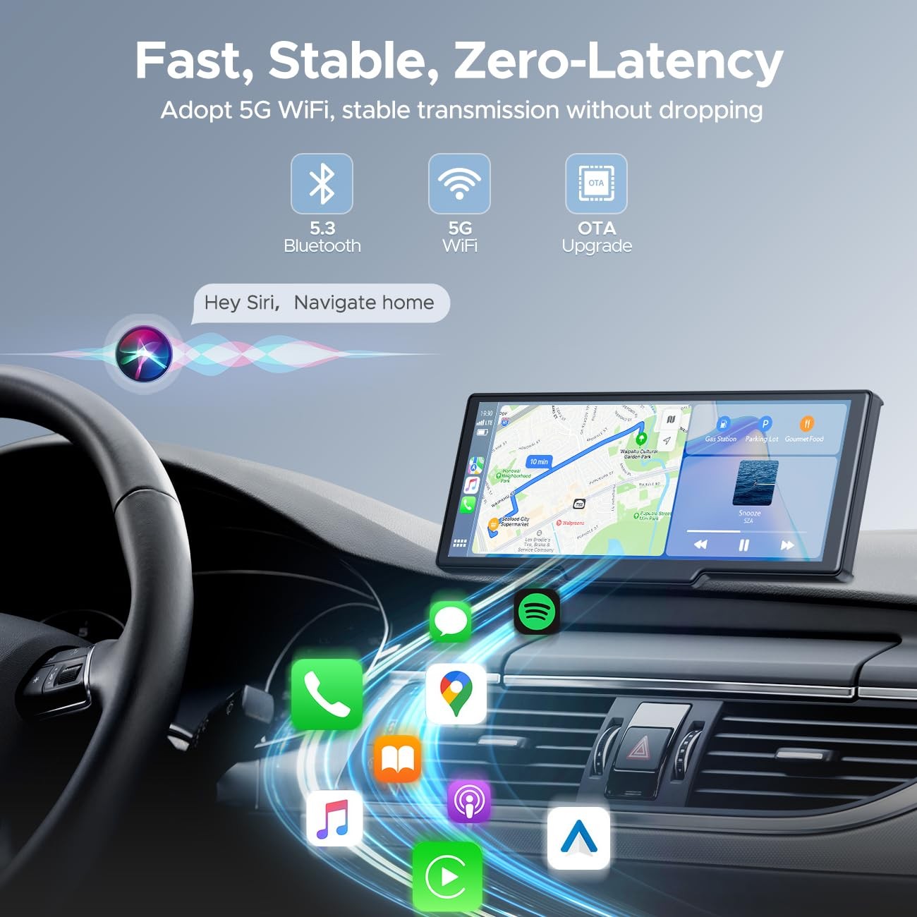 9.26” Carplay Screen with 2.5K Dash Cam and 1080P Backup