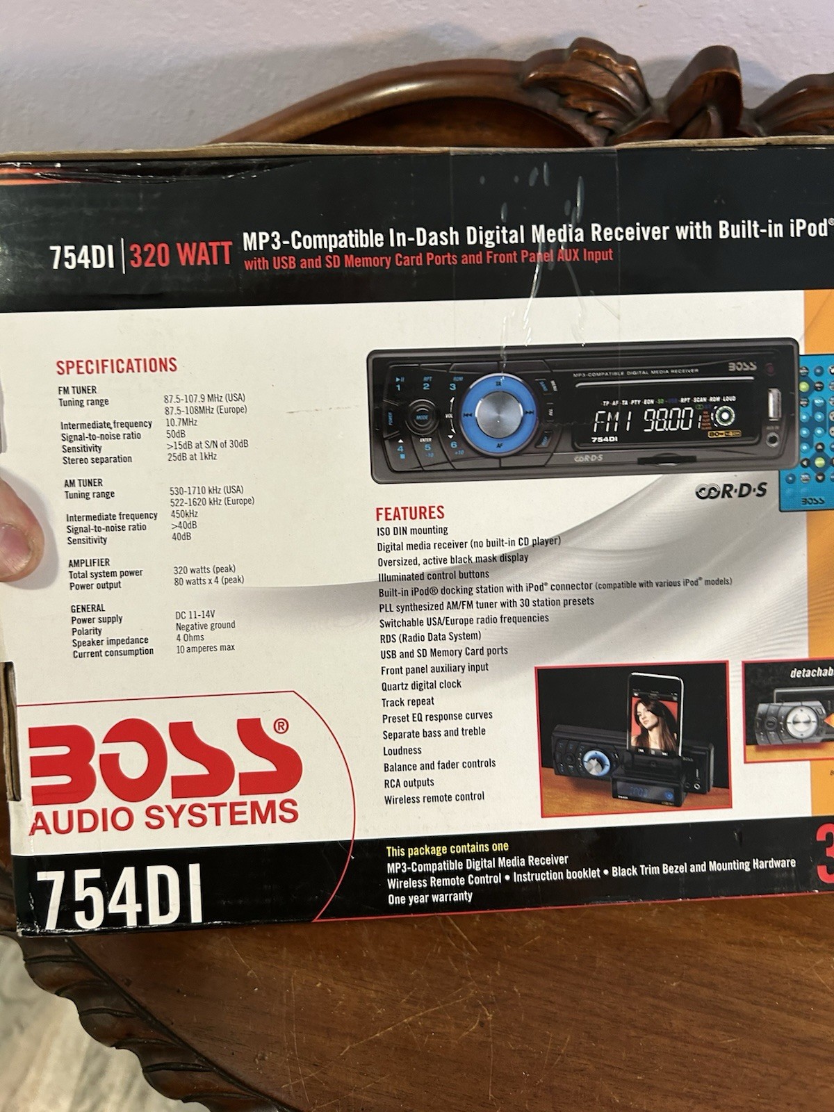 NEW – Boss 320watt 80x 4 Channel am / fm MP3 Player 754DI Factory Sealed