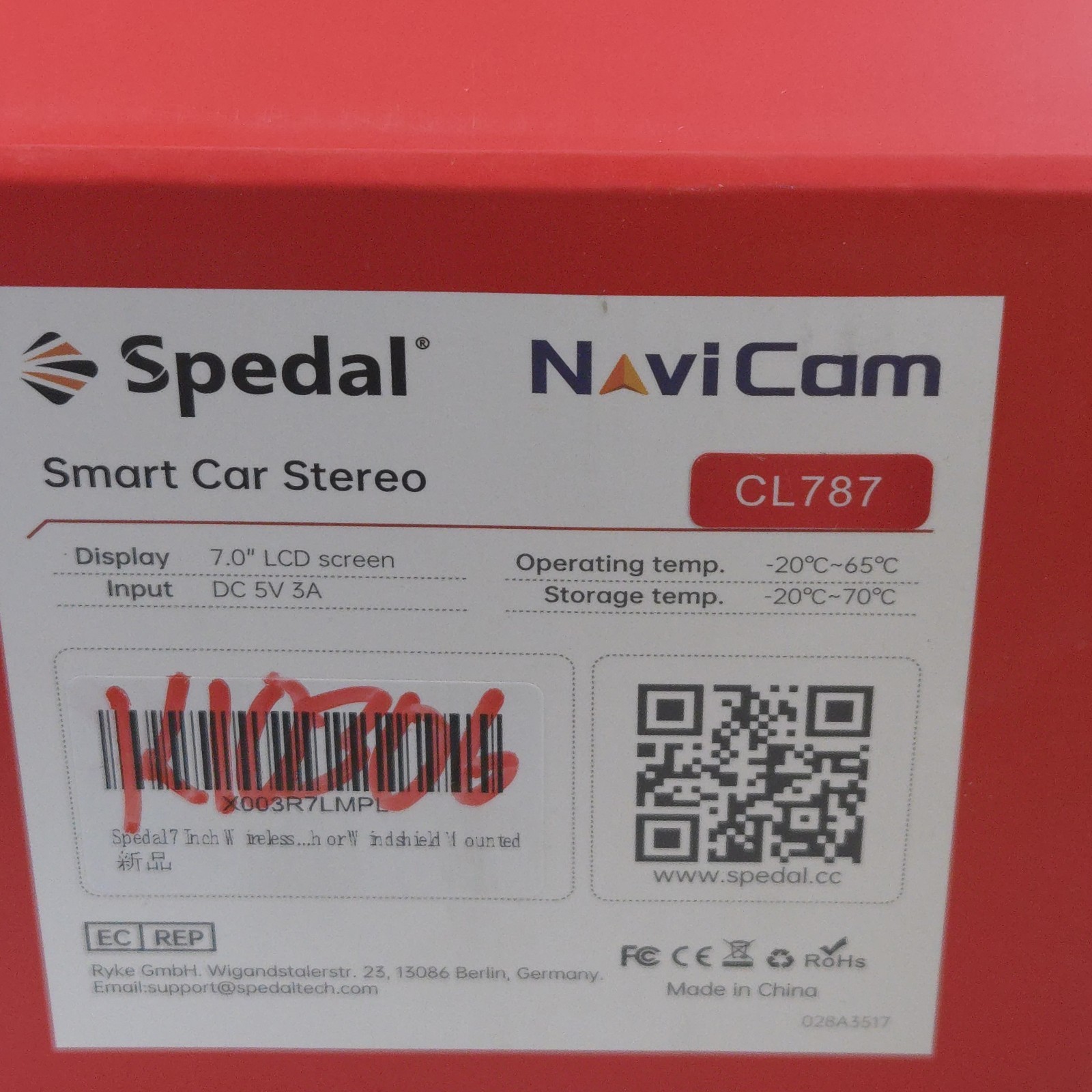 Spedal Navicam CL787 -7 Inch Wireless Apple Carplay Smart Car Stereo Windshield