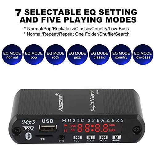 Bluetooth Audio Receiver FM Radio,MP3 Digital Player,LED 4-Digital Display,SD